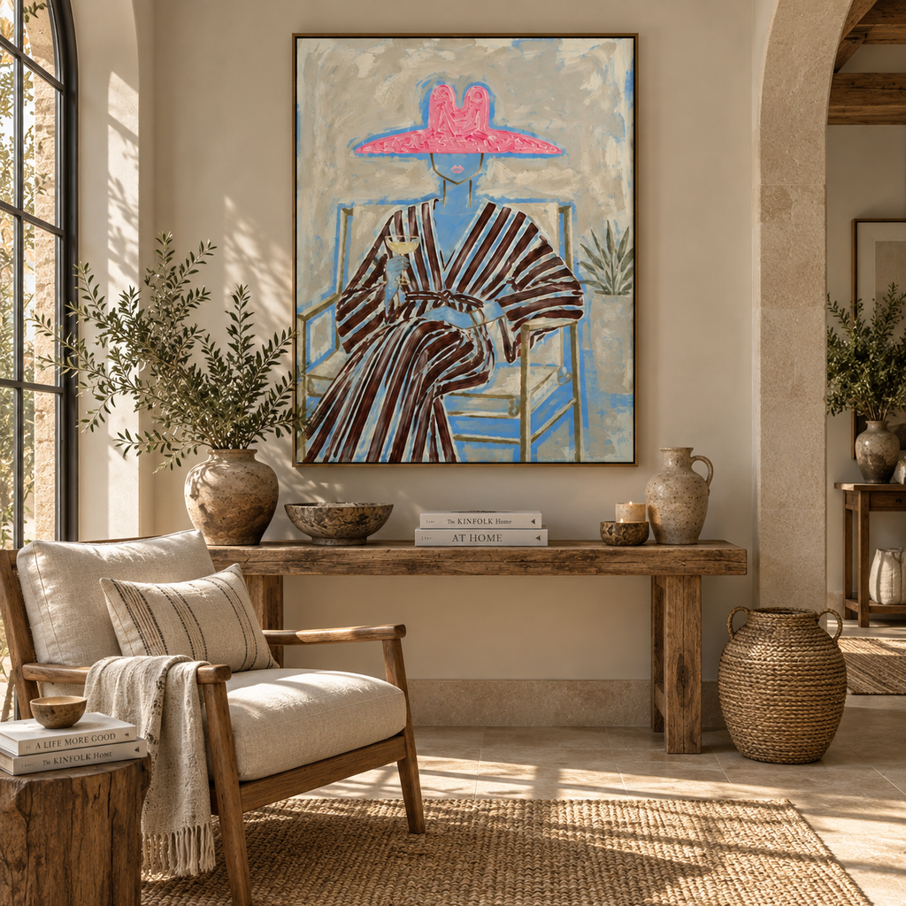 ARBYNART Vintage Americana Art | Rosy Hat Lounge Moment