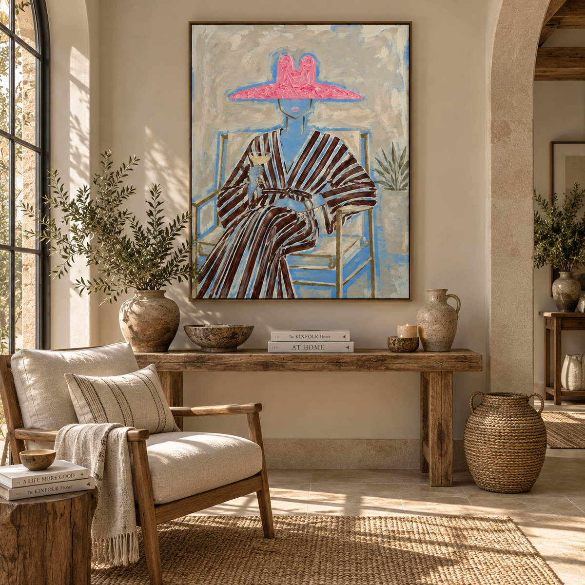 ARBYNART Vintage Americana Art | Rosy Hat Lounge Moment