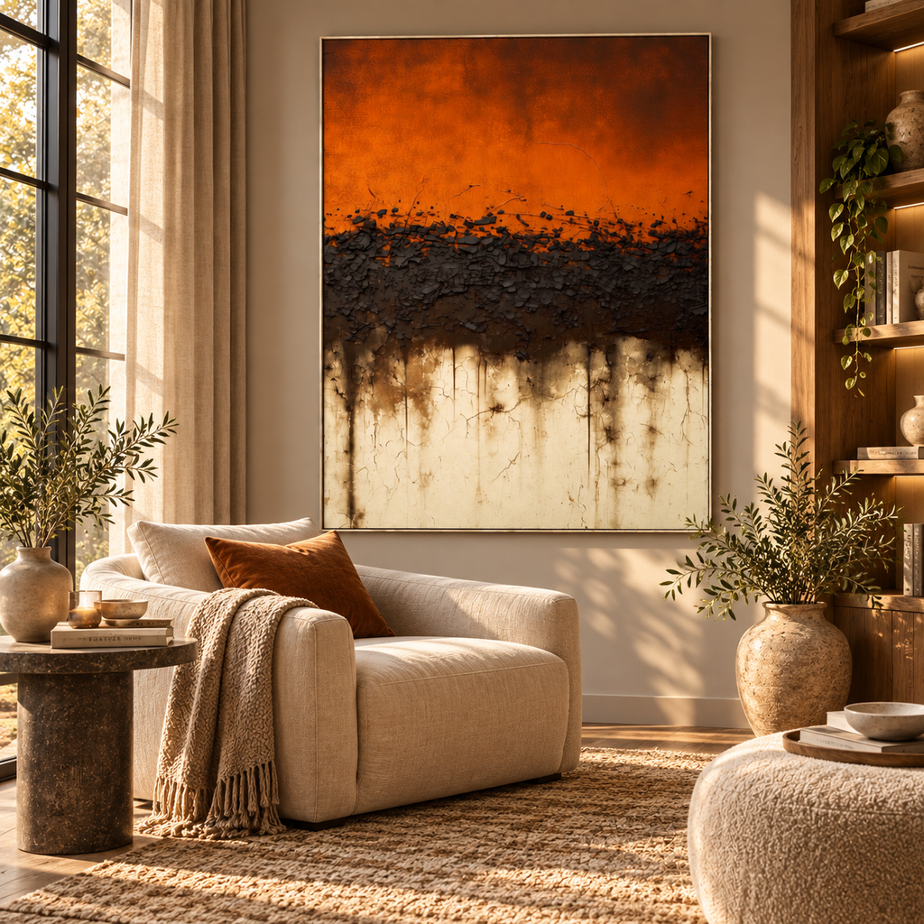 ARBYNART 3D Textured Art | Rustic Earth Horizon