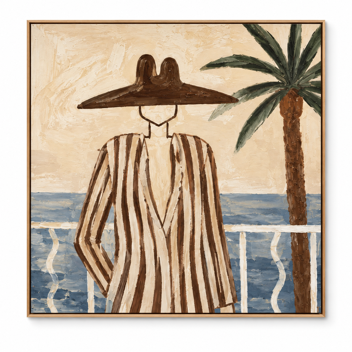 ARBYNART Vintage Americana Art | Seaside Silhouette in Stripes