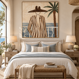 ARBYNART Vintage Americana Art | Seaside Silhouette in Stripes