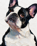 ARBYNART Impressionist Art | Seated French Bulldog Looking Up