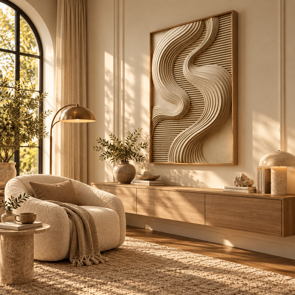 ARBYNART 3D Textured Art | Serene Ribbon Path