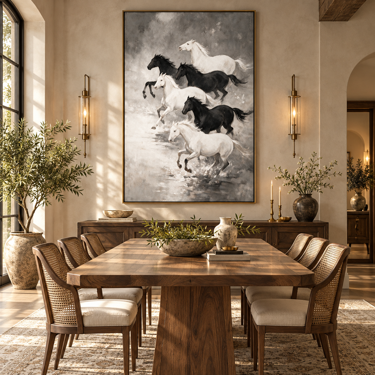 ARBYNART Americana Art | Six Horses in Silver Mist