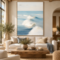 ARBYNART Impressionist Art | Soft Blue Swells Curling Inward