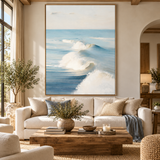 ARBYNART Impressionist Art | Soft Blue Swells Curling Inward