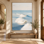 ARBYNART Impressionist Art | Soft Blue Swells Curling Inward