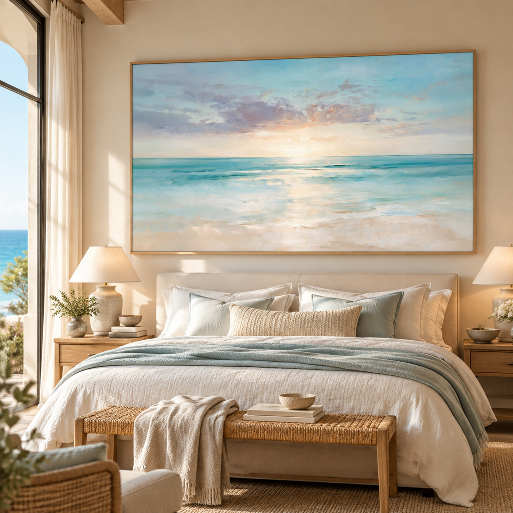 ARBYNART Impressionist Art | Soft Light on Calm Turquoise Water