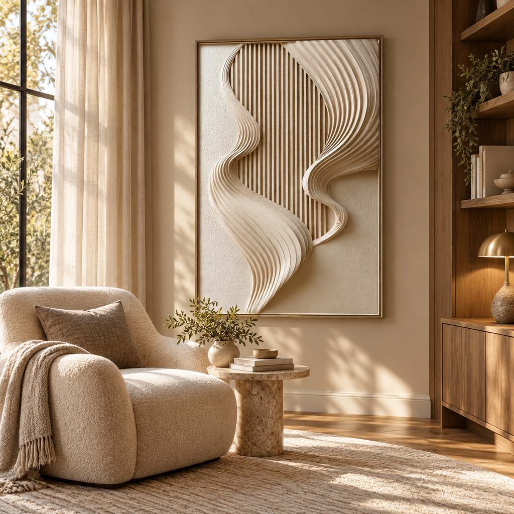 ARBYNART 3D Textured Art | Soft Veil Contour