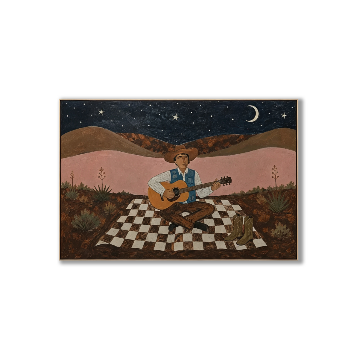 ARBYNART Vintage Americana Art | Songs Beneath the Desert Moon