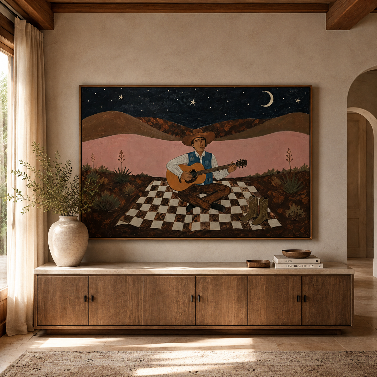 ARBYNART Vintage Americana Art | Songs Beneath the Desert Moon
