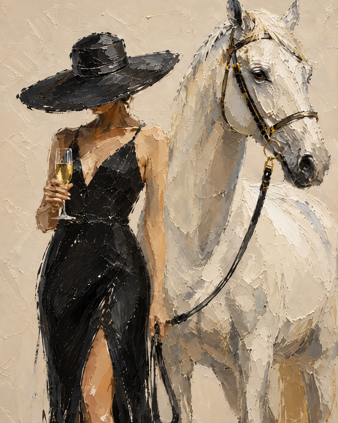 ARBYNART Vintage Americana Art | Sophisticated Toast with the White Horse