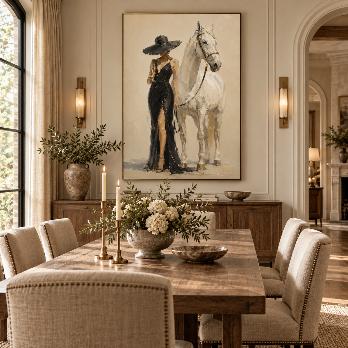 ARBYNART Vintage Americana Art | Sophisticated Toast with the White Horse