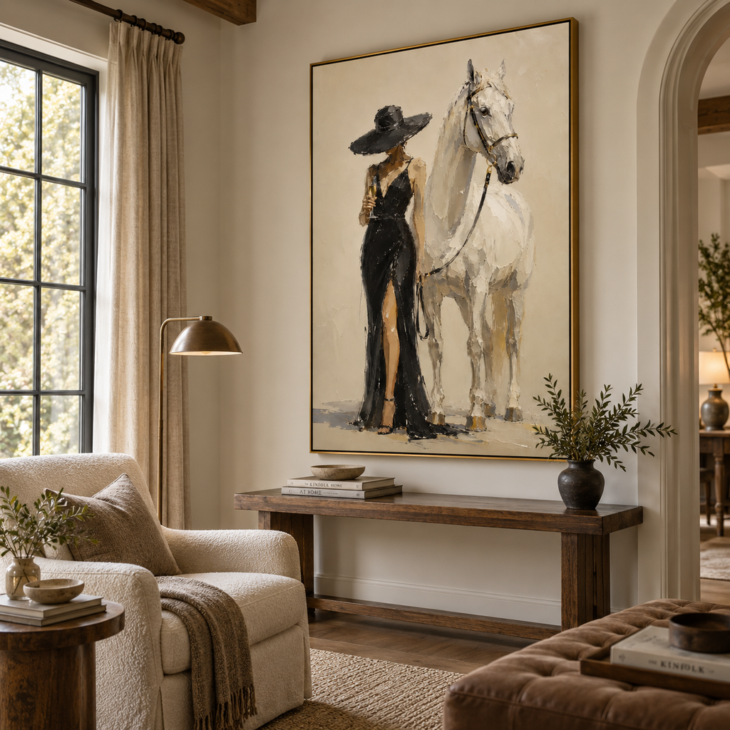 ARBYNART Vintage Americana Art | Sophisticated Toast with the White Horse