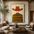 ARBYNART Vintage Americana Art | Striped Cowboy