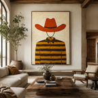 ARBYNART Vintage Americana Art | Striped Cowboy