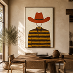 ARBYNART Vintage Americana Art | Striped Cowboy