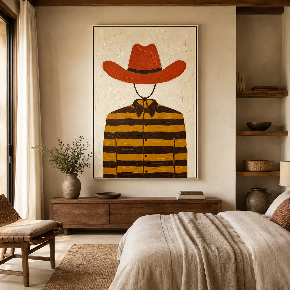 ARBYNART Vintage Americana Art | Striped Cowboy