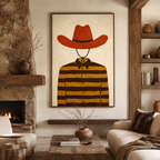 ARBYNART Vintage Americana Art | Striped Cowboy
