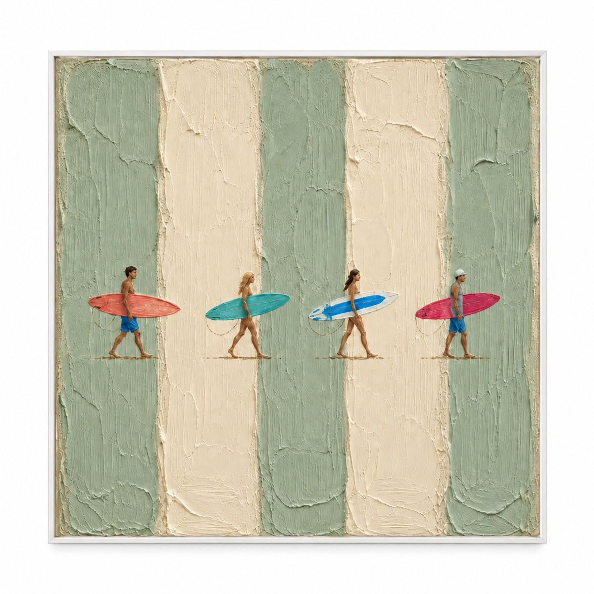 ARBYNART 3D Textured Art | Summer Surfers' Stride