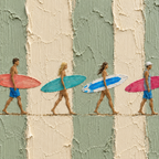 ARBYNART 3D Textured Art | Summer Surfers' Stride