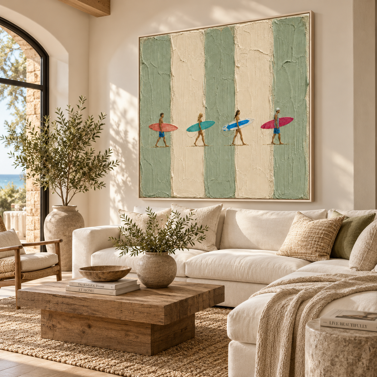 ARBYNART 3D Textured Art | Summer Surfers' Stride