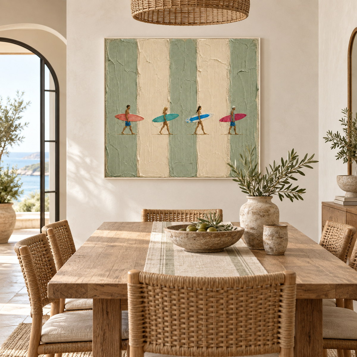 ARBYNART 3D Textured Art | Summer Surfers' Stride