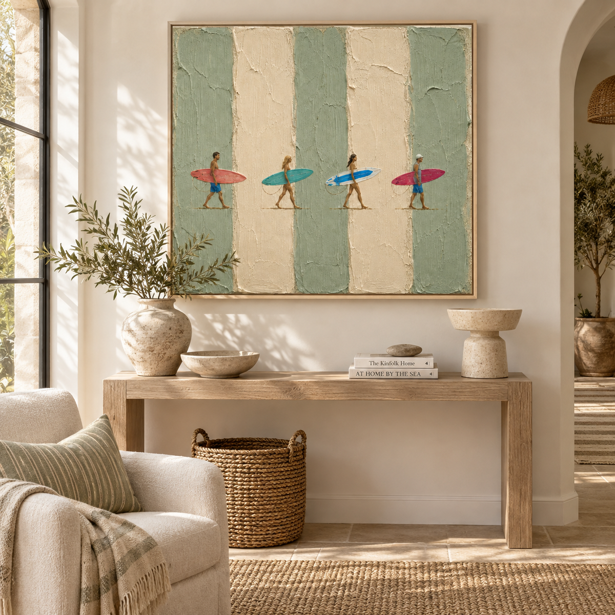 ARBYNART 3D Textured Art | Summer Surfers' Stride