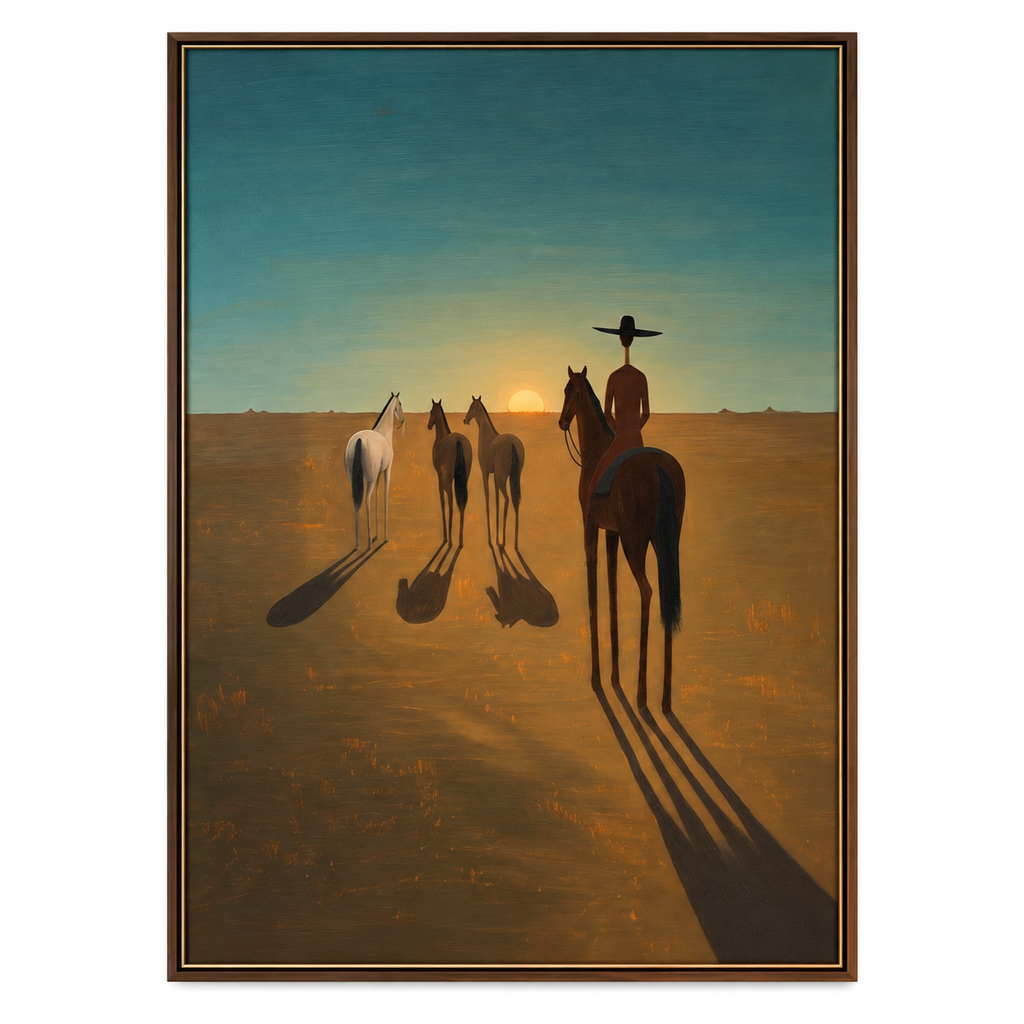ARBYNART Vintage Americana Art | Sundown Trail Silence