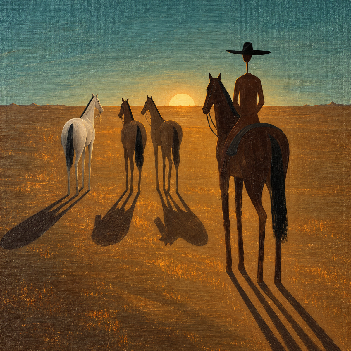 ARBYNART Vintage Americana Art | Sundown Trail Silence