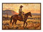 ARBYNART Vintage Americana Art | Sunset Cowboy Ride