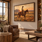 ARBYNART Vintage Americana Art | Sunset Cowboy Ride