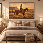 ARBYNART Vintage Americana Art | Sunset Cowboy Ride