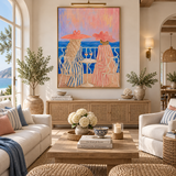 ARBYNART Vintage Americana Art | Sunset Wine on the Terrace