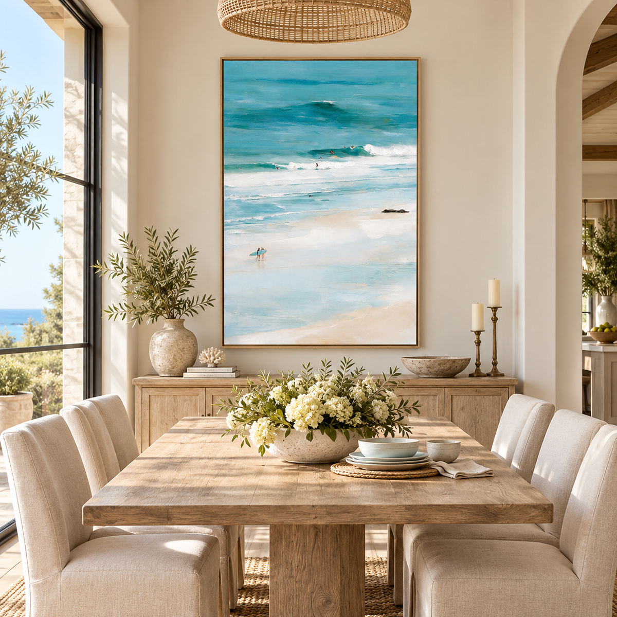 ARBYNART Impressionist Art | Surfers Along Turquoise Shores