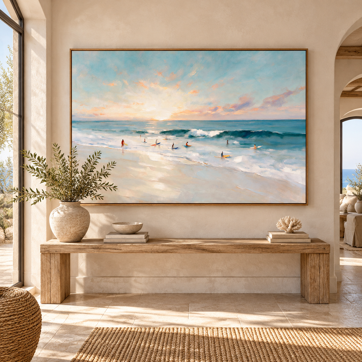 ARBYNART Impressionist Art | Surfers Waiting for the Morning Wave