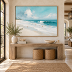 ARBYNART Impressionist Art | Surfers below a Palm-Fringed Coast