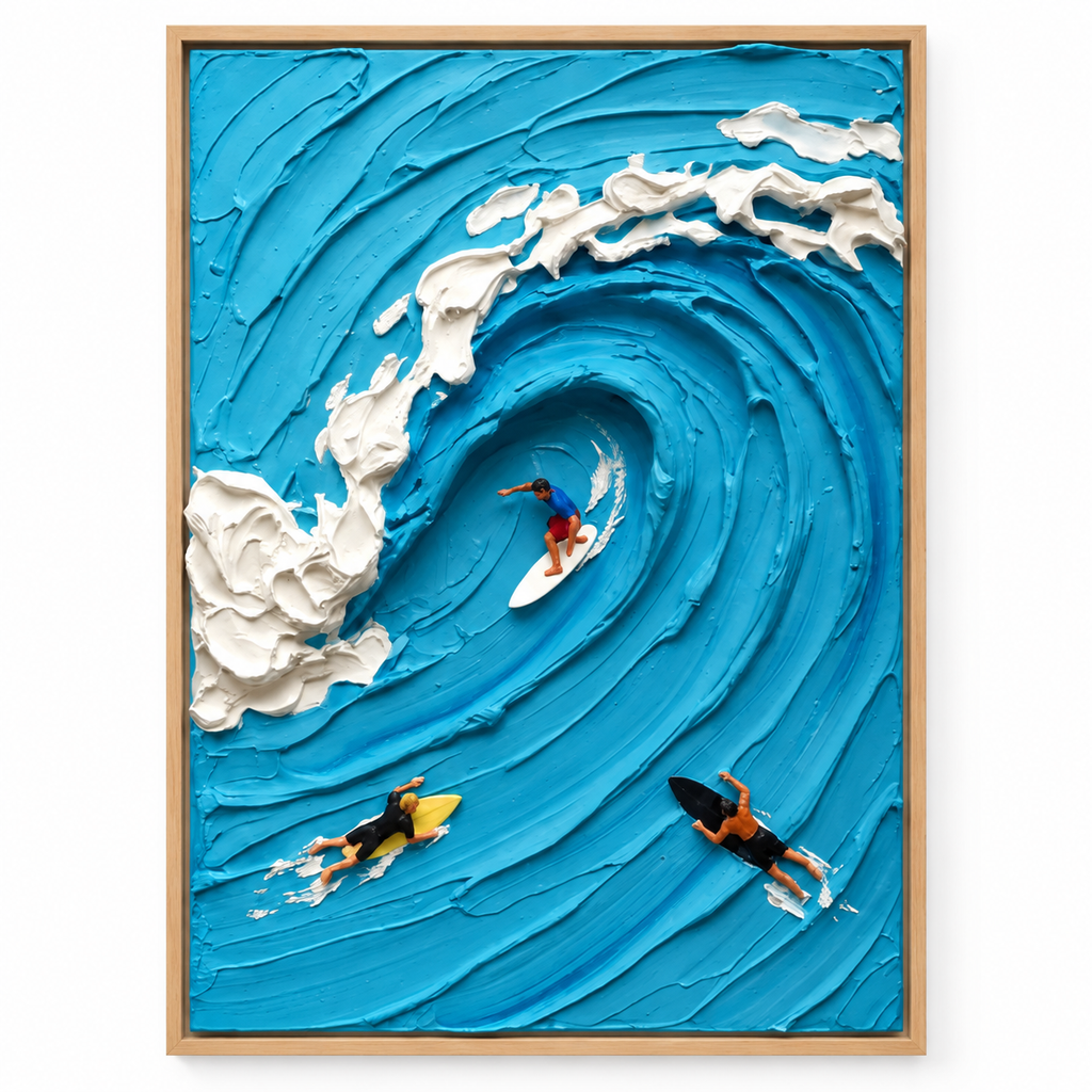 ARBYNART 3D Textured Art | Swirling Tide Riders