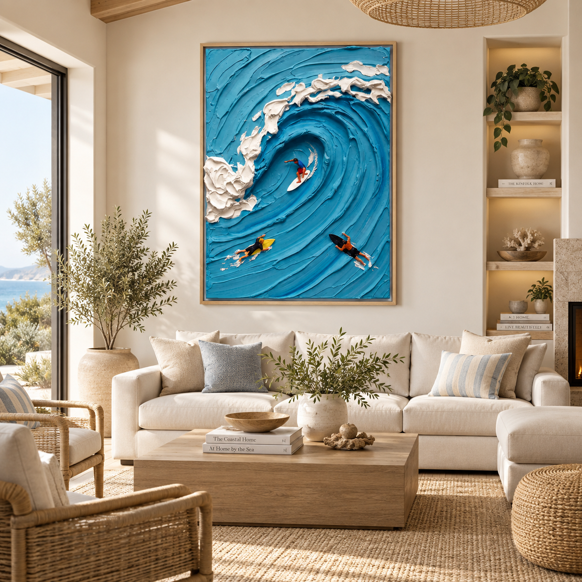 ARBYNART 3D Textured Art | Swirling Tide Riders