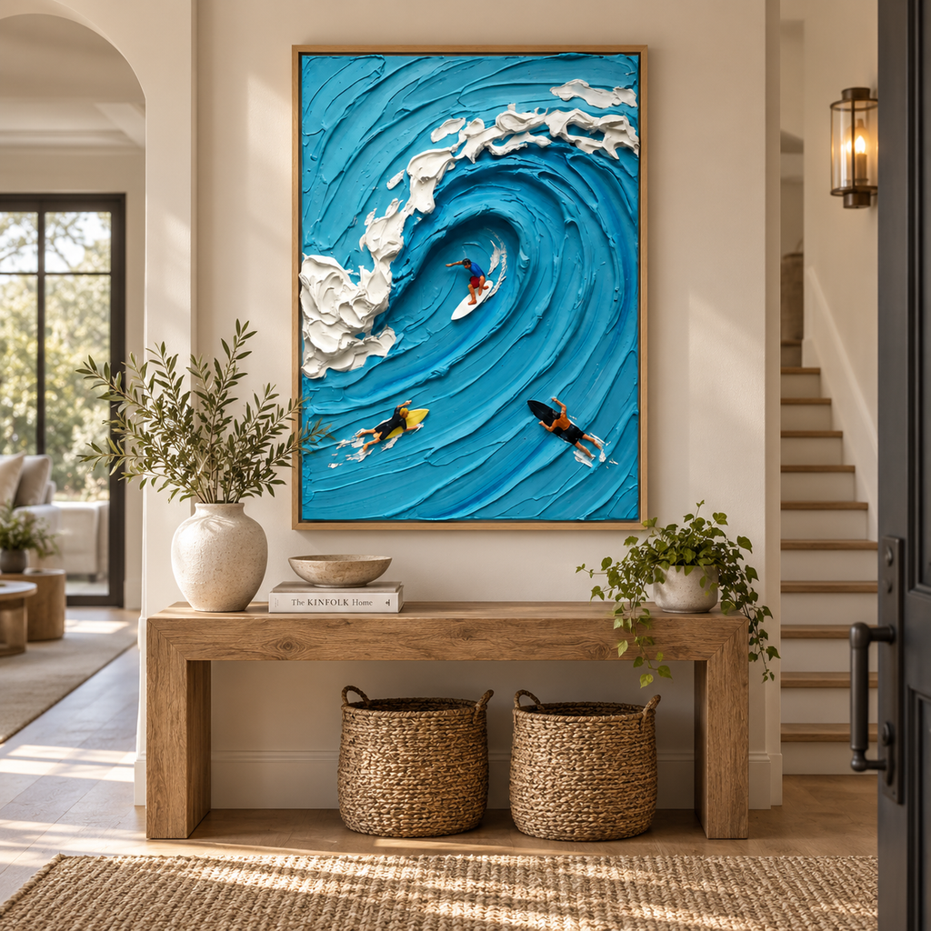 ARBYNART 3D Textured Art | Swirling Tide Riders