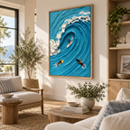 ARBYNART 3D Textured Art | Swirling Tide Riders