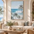 ARBYNART Impressionist Art | Tall Palm beside Blue Surf