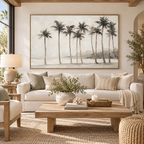 ARBYNART Impressionist Art | Tall Palms on a Foggy Shore