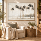ARBYNART Impressionist Art | Tall Palms on a Foggy Shore