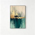 ARBYNART 3D Textured Art | Teal Gold Reflections