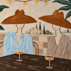 ARBYNART Vintage Americana Art | Terrace Wine Duo
