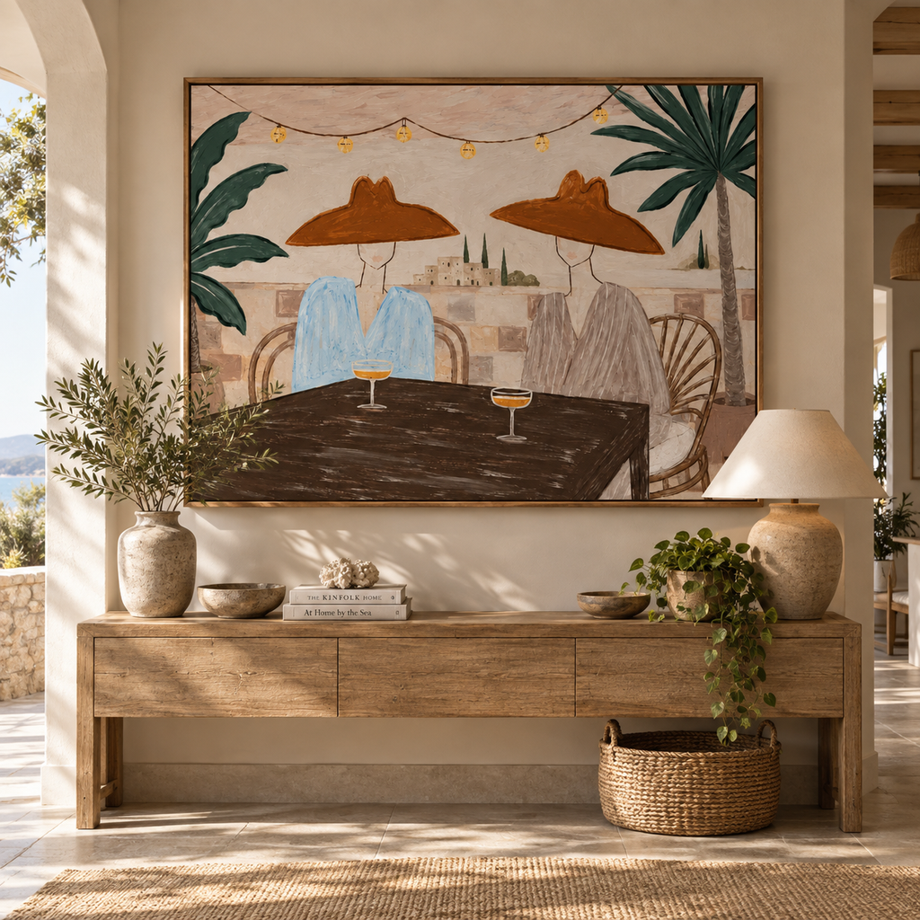 ARBYNART Vintage Americana Art | Terrace Wine Duo