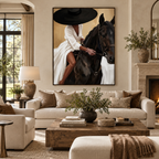 ARBYNART Vintage Americana Art | The Dark Horse and Her Shadow