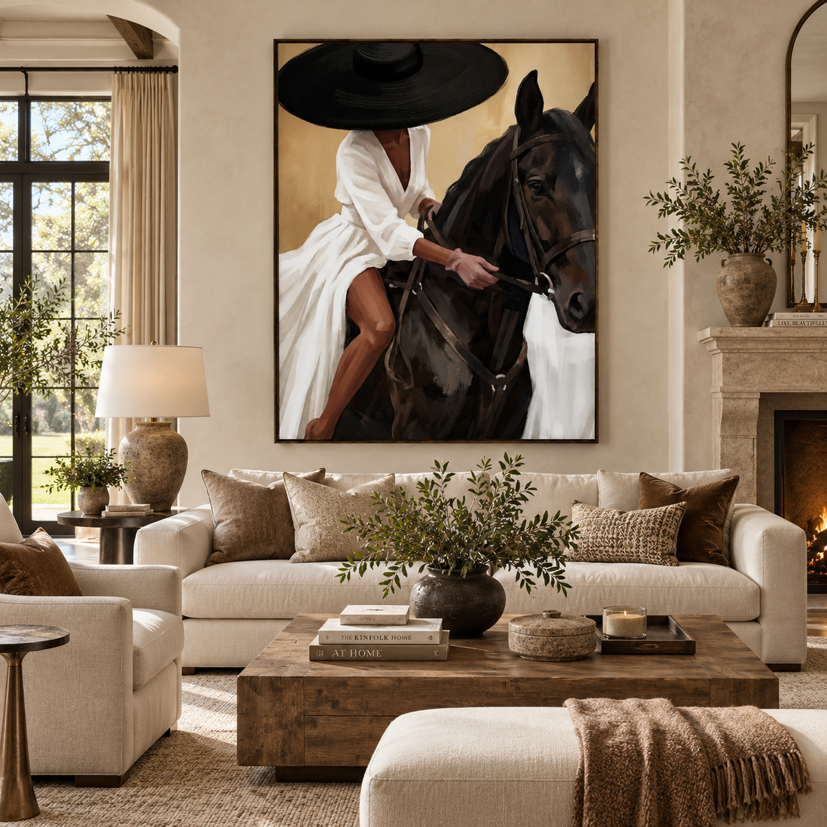ARBYNART Vintage Americana Art | The Dark Horse and Her Shadow