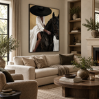 ARBYNART Vintage Americana Art | The Dark Horse and Her Shadow